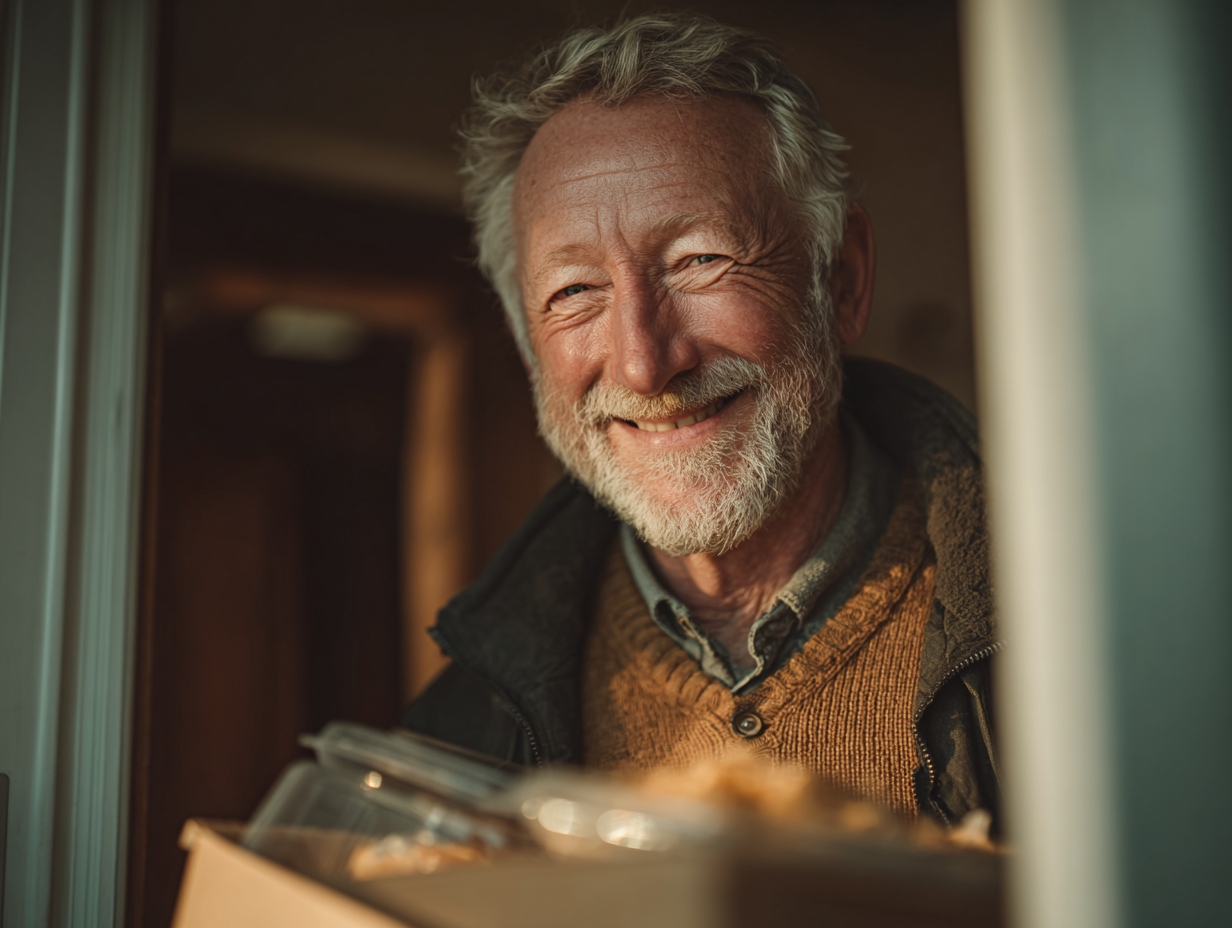 Активні люди старшого віку насолоджуються здоровою їжею в затишному кафе